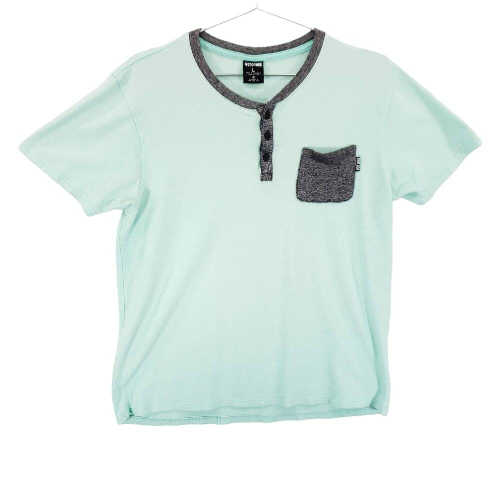 Zoo York T Shirt Mens Size L Mint Blue Short Sleeve Cotton Streetwear Top